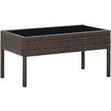The Living Store Vrtna miza rjava 75x40x37 cm poli ratan - Vrtna Miza, (21460387) Cene