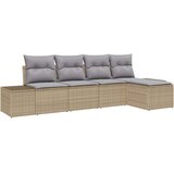 Sjedeća garnitura za vrt 5 kom. Bež poliratan 294 x 117 x 85 cm | Shoptok.si