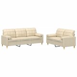  2-dijelni set sofa s jastucima krem od tkanine | shoptok.hr