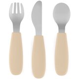 Petite&Mars Set pribora za jelo od nehrđajućeg čelika sa silikonskom ručkom 12 m+ Take&Match, Desert Sand Cijene