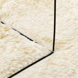 vidaXL Čupavi tepih s visokim vlaknima krem 120x120 cm poliester | shoptok.hr