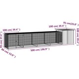 vidaXL Kavez za kokoši antracit 500x91x100 cm pocinčani čelik | shoptok.hr