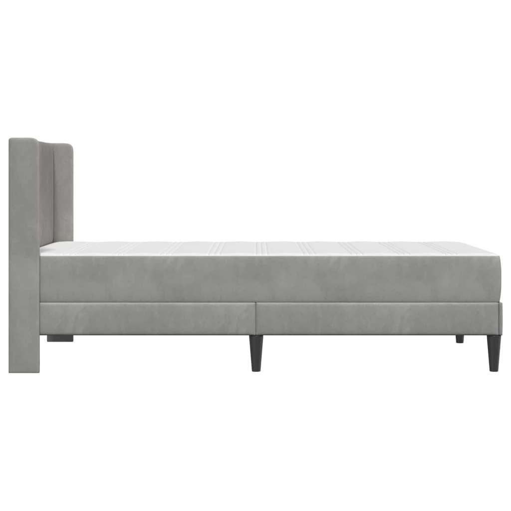  Okvir kreveta s madracem 2 pcs Svijetlo siva Baršun - Svjetlosiva 90 x 190 cm | shoptok.hr