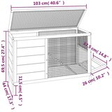  Kavez za zečeve crveni 103 x 44 x 69,5 cm od masivne borovine | shoptok.hr