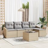 vidaXL 6-delni vrtni jedilni set z blazinami črn poli ratan | Shoptok.si