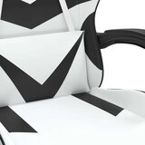  Vrtljiv gaming stol belo in črno umetno usnje, (21377791) | Shoptok.si