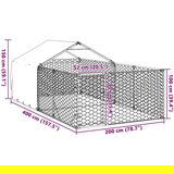 vidaXL Zunanji pasji boks z izpustom 4x2x1,5 m pocinkano jeklo | Shoptok.si