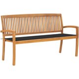 vidaXL Vrtna klop z blazino 159 cm trdna tikovina | Shoptok.si