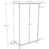 Vipack Garderobna omara v orehovem dekorju v temni naravni barvi 100x190,5x55 cm Ilyas – | Shoptok.si