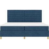 Krevet s opruga kutije s uzglavljem Plava 200 x 200 cm tkanina Slike