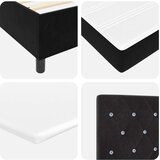  Postelja z vzmetnico z vzmetnico Črna 90 x 190 cm Žamet, (5000126509) | Shoptok.si