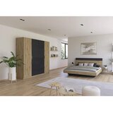 Boxxx POSTELJNA GARNITURA 160 cm x 200 cm , kovina, leseni material temno siva, hrast artisan | Shoptok.si