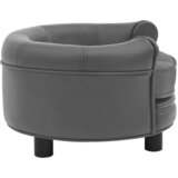 SOFA za pse siva 48 x 48 x 32 cm od pliša i umjetne kože | shoptok.hr
