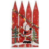  Decorațiune Suspendată Znak Djeda Mraz LED Svjetlo Crvena Plastika Drvo MDF 34 7 x 4 x 60 cm (6 kom.) | shoptok.hr
