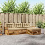 Set vanjskih sofa s jastukom Prirodna i bež 254 x 162,5 x 73 cm | shoptok.hr