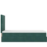vidaXL Otomanski posteljni okvir z vzmetnicami zelen 90x190cm žamet, (21610254) | Shoptok.si