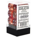 Chessex kockice - nebula - luminary - red & silver - dice block (12) Cene