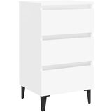 Maison Chic Nočna omarica - Nočna miza s kovinskimi nogami bela 40x35x69 cm, (21687248) Cene