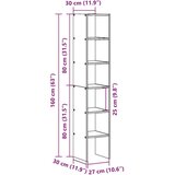 vidaXL Knjižne omare 2 kosa zložljiva črna 30x30x80 cm inženirski les | Shoptok.si