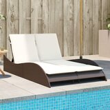 Maison Chic Ležalnik - Sončna ležalnik z blazino rjav 114x205x73 cm poli ratan, (22042760) | Shoptok.si