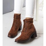 Gemre Brown lace-up ankle boots Sanlow | Shoptok.si