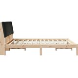  Okvir kreveta Smeđa i crna 200 x 200 cm Masivna borovina | shoptok.hr
