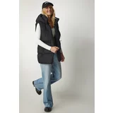 Happiness İstanbul Women's Black Hooded Inflatable Vest