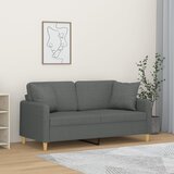  Dvosjed s ukrasnim jastucima tamnosivi 140 cm od tkanine | shoptok.hr