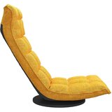 vidaXL Vrtljiv talni stol gorčično rumeno blago | Shoptok.si