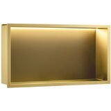 Rea VGRAJENA KOPALNIŠKA POLICA LED 30x60 brush gold Cene