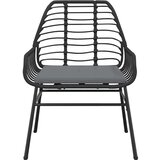  Vrtna garnitura - 9-dijelni vrtni blagovaonski set s jastucima crnog poliratana - Crna i tamno siva 200 x 100 x 74 cm 8 | shoptok.hr