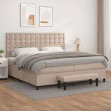  Box spring postelja z vzmetnico kapučino 200x200 cm um. usnje, (20930225) | Shoptok.si
