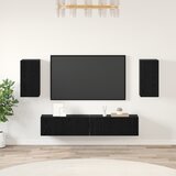 vidaXL Set TV ormarića s policom s pohranom s vratima 4 pcs Crni hrast 80 x 30 x 30.5 cm Cijene