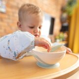BabyOno Posoda za hranjenje + žlica, bež/zelena | Shoptok.si