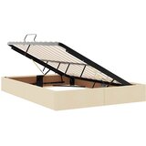  LED krevet za pohranu s madracem Krema 140 x 190 cm Tkanina | shoptok.hr
