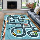  Tepih za decu na gumenoj podlozi 140x220cm - Auto staza, plavi, TG-2128 | ePonuda.com
