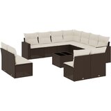  12-dijelni set vrtnih sofa od poliratana s jastucima smeđi | shoptok.hr