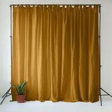 Linen Tales Oker rumena/rjava lanena zavesa 140x330 cm Bronze – u