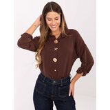 RUE PARIS Shirt-MI-KS-4192.34-dark brown Cene