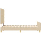 Krevetna konstrukcija s uzglavljem Krema 120 x 190 cm tkanina | shoptok.hr