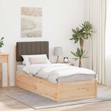  Krevetni okvir s tapiciranim uzglavljem Sivo-smeđa 75 x 190 cm | shoptok.hr