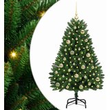 vidaXL Umjetno božićno drvce S LED lampica Zelena 120 cm PVC i metal | shoptok.hr