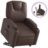  Naslonjač na podizanje od umjetne kože smeđi | shoptok.hr