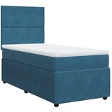 vidaXL Box spring postelja z vzmetnico temno moder 90x190 cm žamet, (21310839) | Shoptok.si
