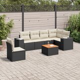 vidaXL 7-dijelni set vrtnih sofa od poliratana s jastucima crni | shoptok.hr