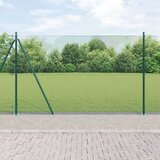 vidaXL Zavarena Žičana Ograda s 13 Stupovima s Utora Zelena 1,4x25 m Čelik | shoptok.hr