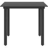 PVC 3-dijelni vrtni blagovaonski set od ratana crni Cijene
