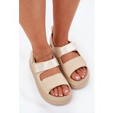Boto Women's Platform Sandals With Velcro Beige Nitepira | Shoptok.si