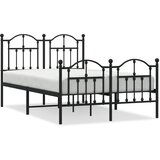  Metalni okvir kreveta uzglavlje i podnožje crni 120x190 cm | Eponuda.com
