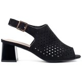 GOODIN Black suede heeled sandals | Shoptok.si
